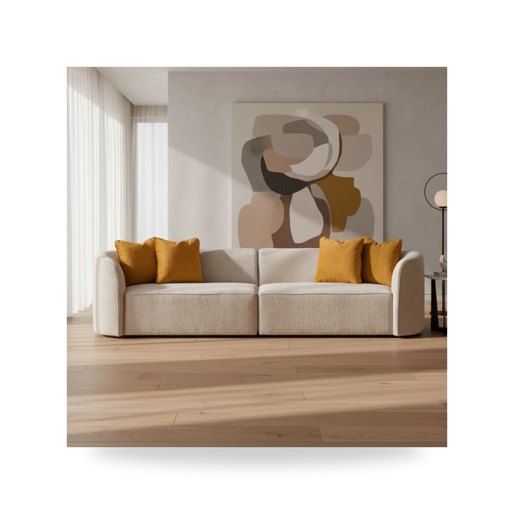 أريكة بيج Dana Mustard Seater موديل WHC10540