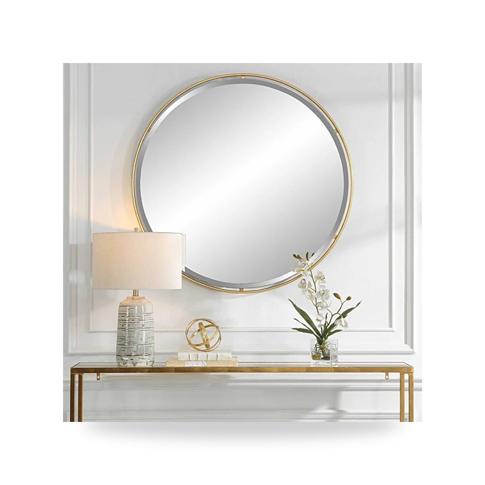 مرآة ديكور Canillo Round , ذهبي Uttermost