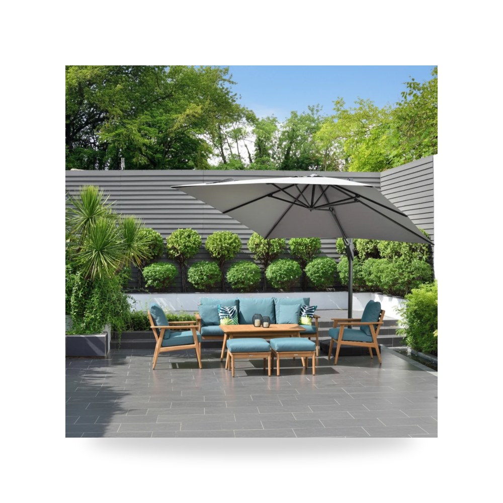 مظلة حدائق خارجية فاخرة - Deluxe Square Cantilever 300cm Full Aluminum Parasol Umbrella