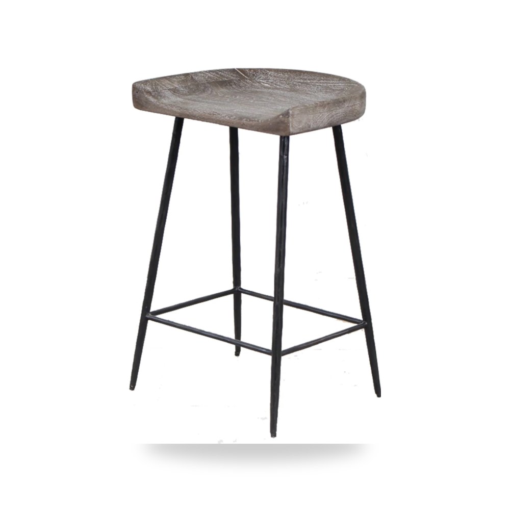 كراسي ومقاعد فاخرة - Uttermost Cordova Carved Wood Counter Stool - طراز 22885-UTT