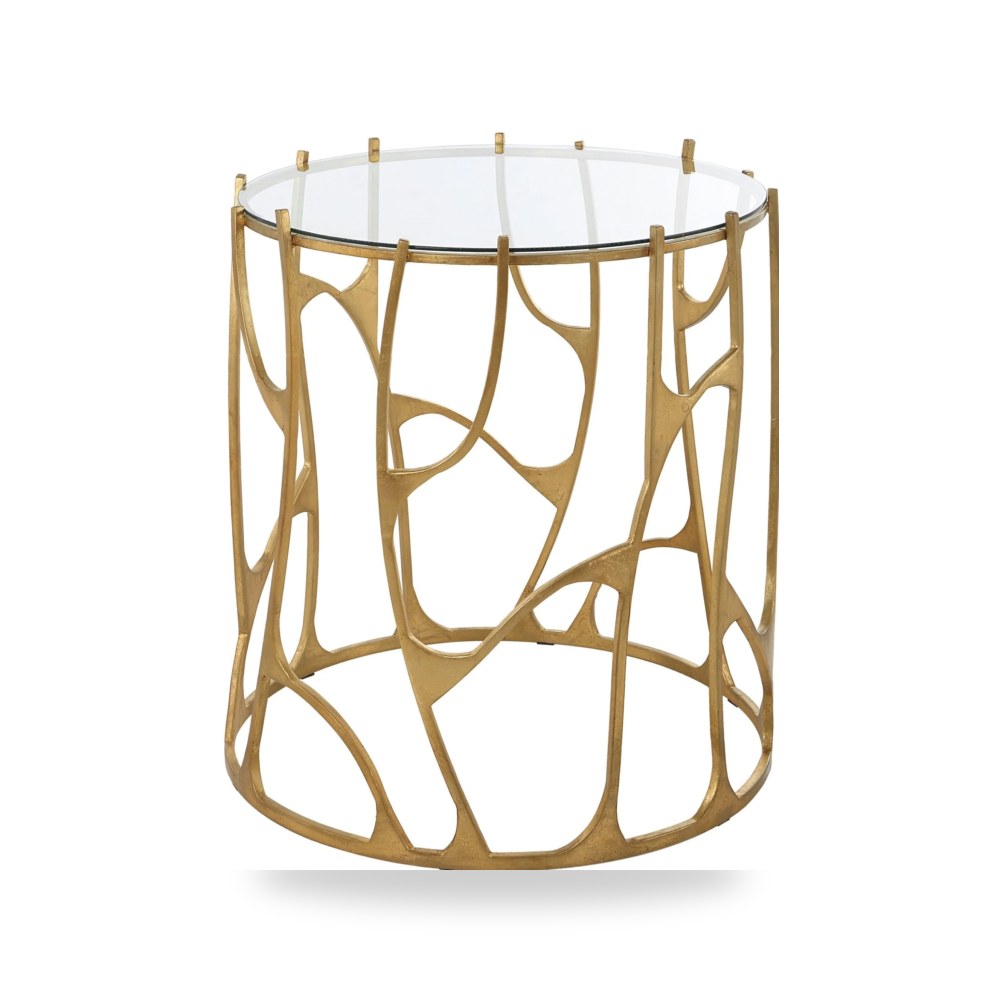 طاولة جانبية خدمة Ritual Round ذهبي أترموست Uttermost