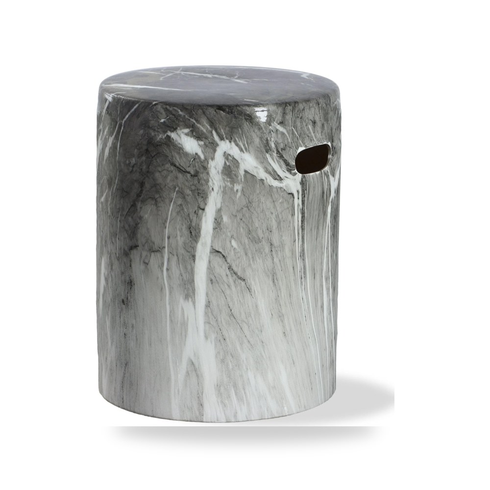 كراسي ومقاعد فاخرة - Uttermost Marvel Marbled Garden Stool - طراز 22896-UTT