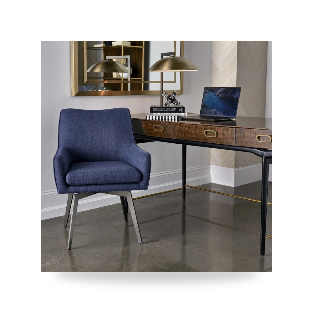كرسي جلوس بتصميم أنيق - كرسي أزرق Uttermost معتمد - طراز R23669-UTT