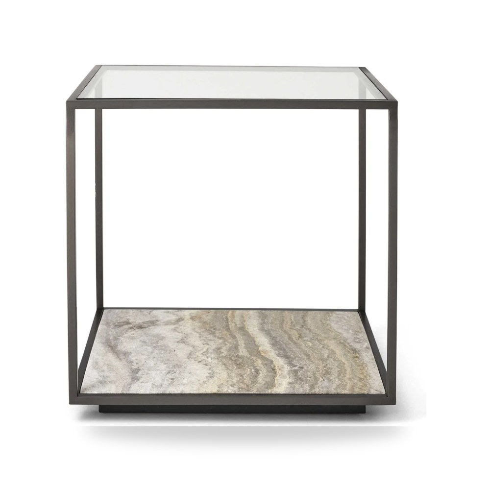 طاولة جانبية برونزي Plane Travertine - Bronze من أترموست Uttermost