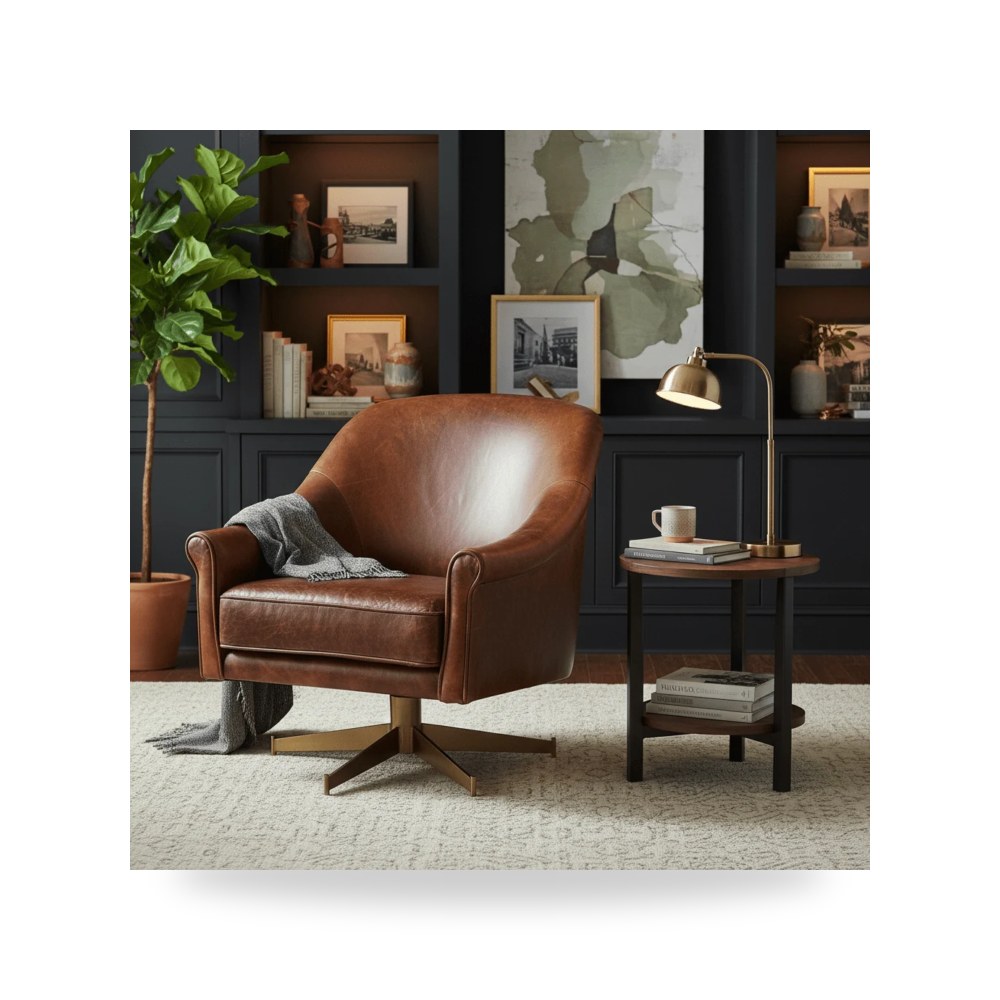 كرسي جلوس بتصميم أنيق - كرسي Ellington Swivel Uttermost - طراز R23505-UTT