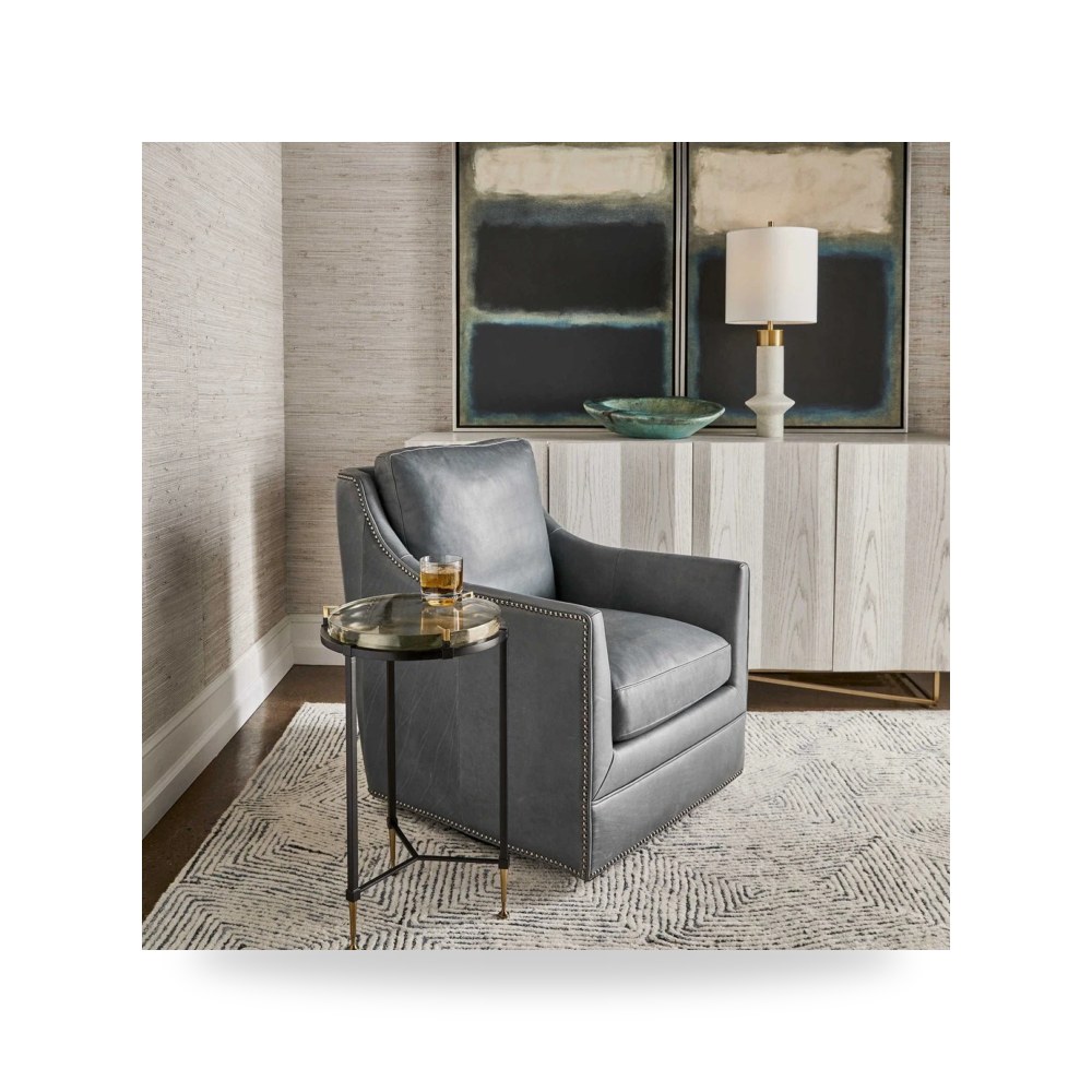 كرسي جلوس بتصميم أنيق - كرسي أزرق Drift Swivel Uttermost - طراز R23597-UTT