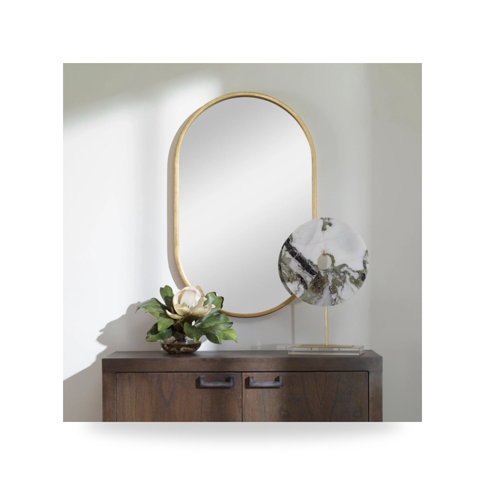 مرآة ديكور Varina Oval ذهبي Uttermost