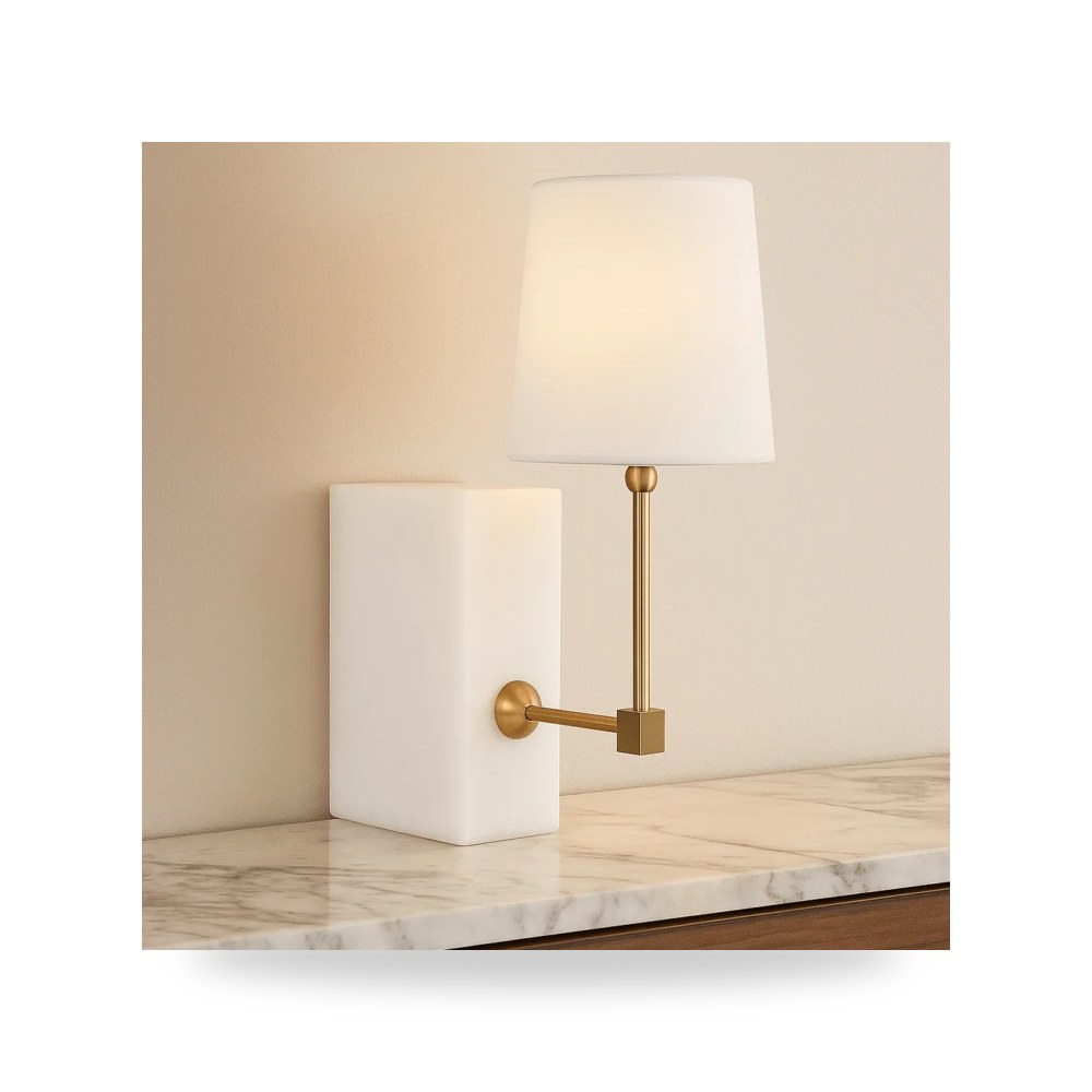 رف نحاس أصفر أبيض Mini Marble - Brass أترموست Uttermost موديل R30132-1-utt