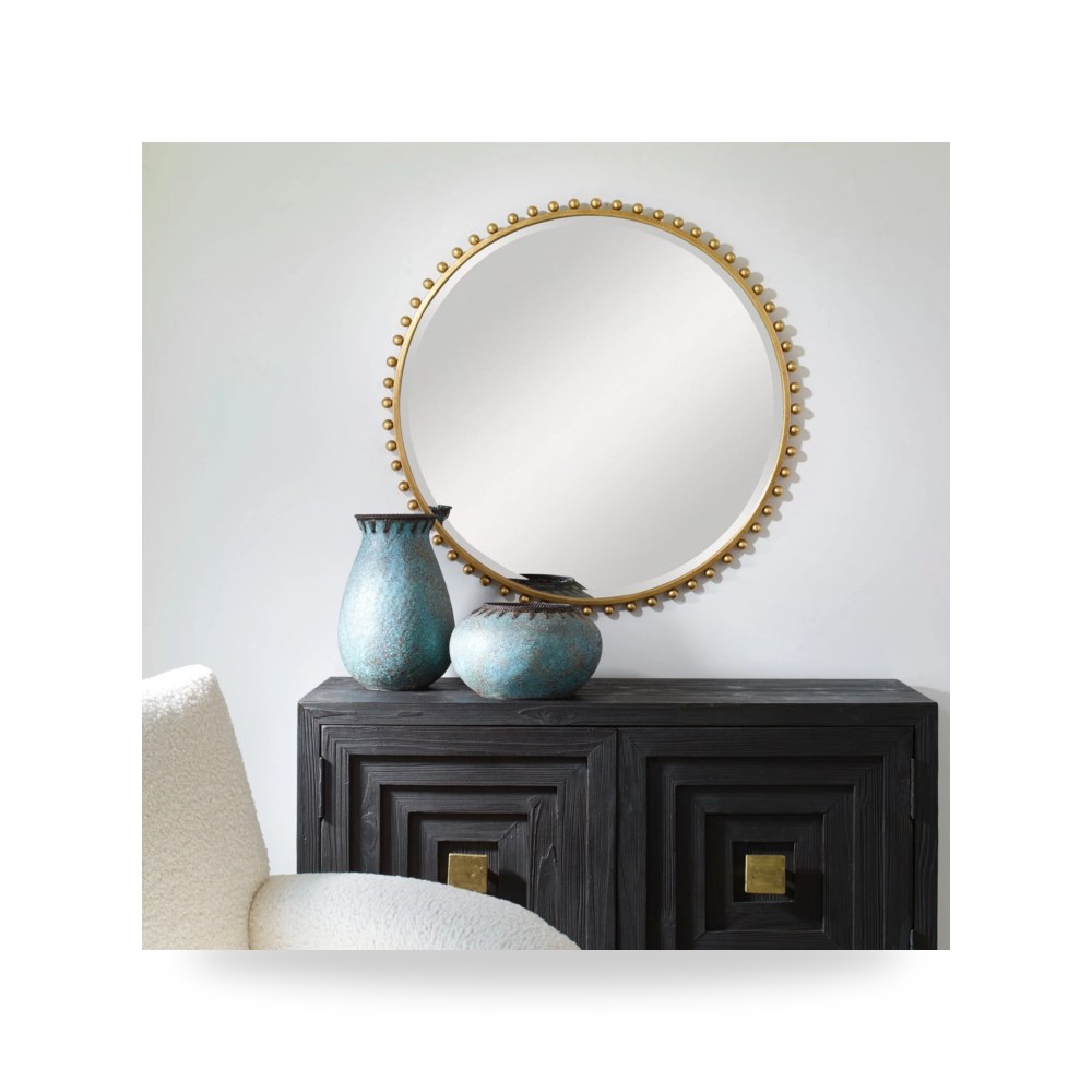 مرآة ديكور Taza Round , ذهبي Uttermost