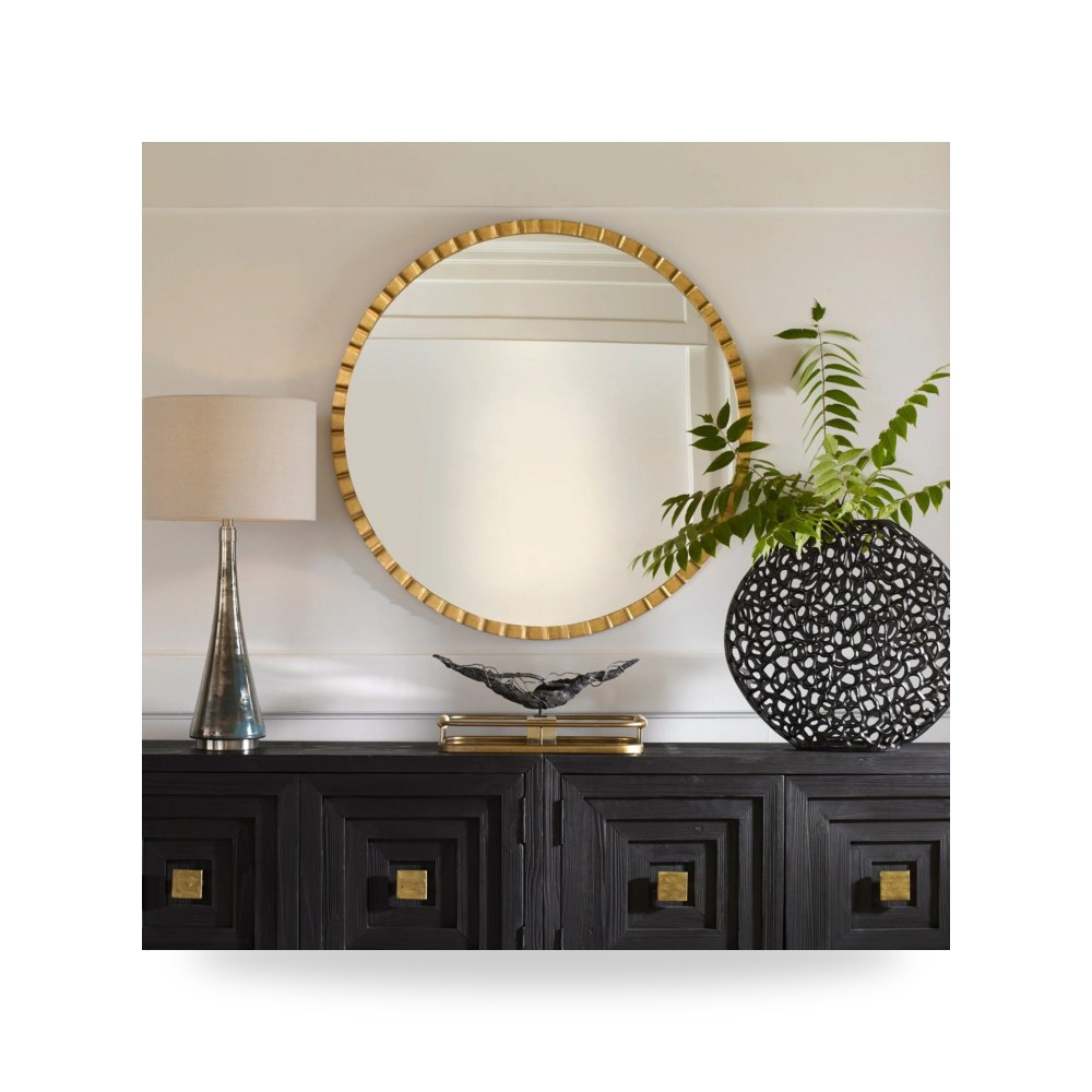 مرآة ديكور Dandridge Round , ذهبي Uttermost