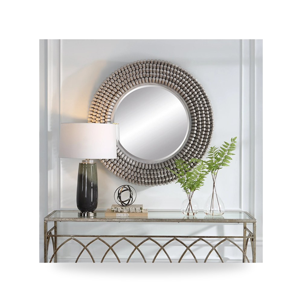 مرآة ديكور Portside Round , رمادي Uttermost