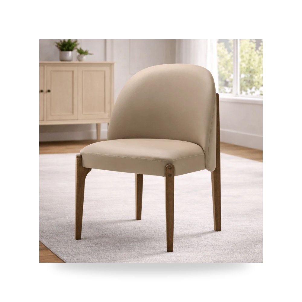 كرسي طعام فاخر - Morgans Brown Leather Dining Chair