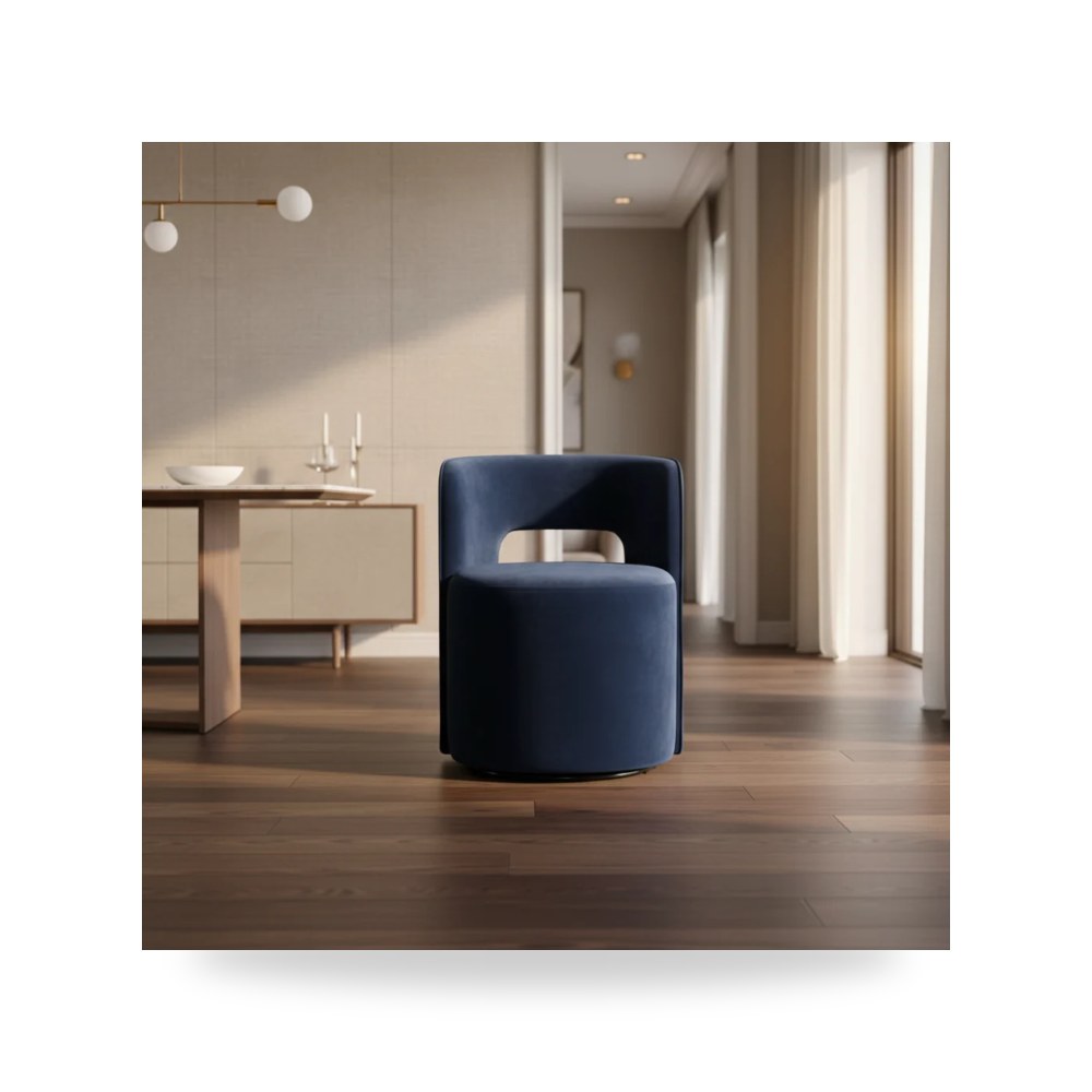 كرسي طعام فاخر - Aura Navy Dining Chair - طراز RF-2143-D9401NA