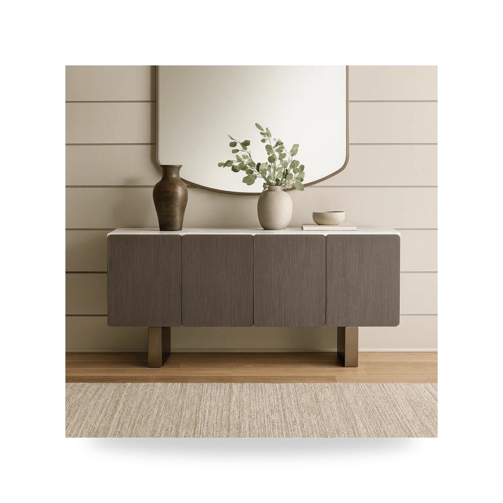 بوف ومسند قدم عثماني - بوفيه كونسول  موديل R2085 - طراز R2085-D1009SB