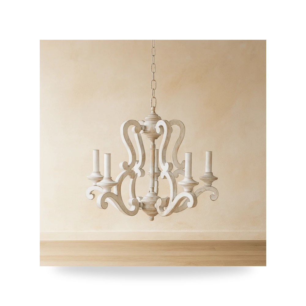ثريا خشب بيج POLYRESIN LOOK Sagebrook Home موديل 52025