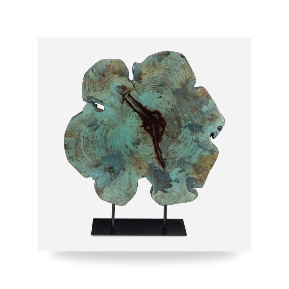 تحفة مجسم ديكور طاولة Bahati Wood أزرق أترموست Uttermost