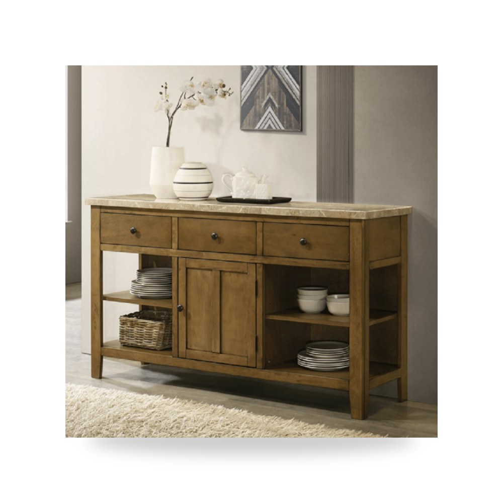 بوفيه كونسول سطح رخام بني زافيير رووتس موديل TS-1007BF