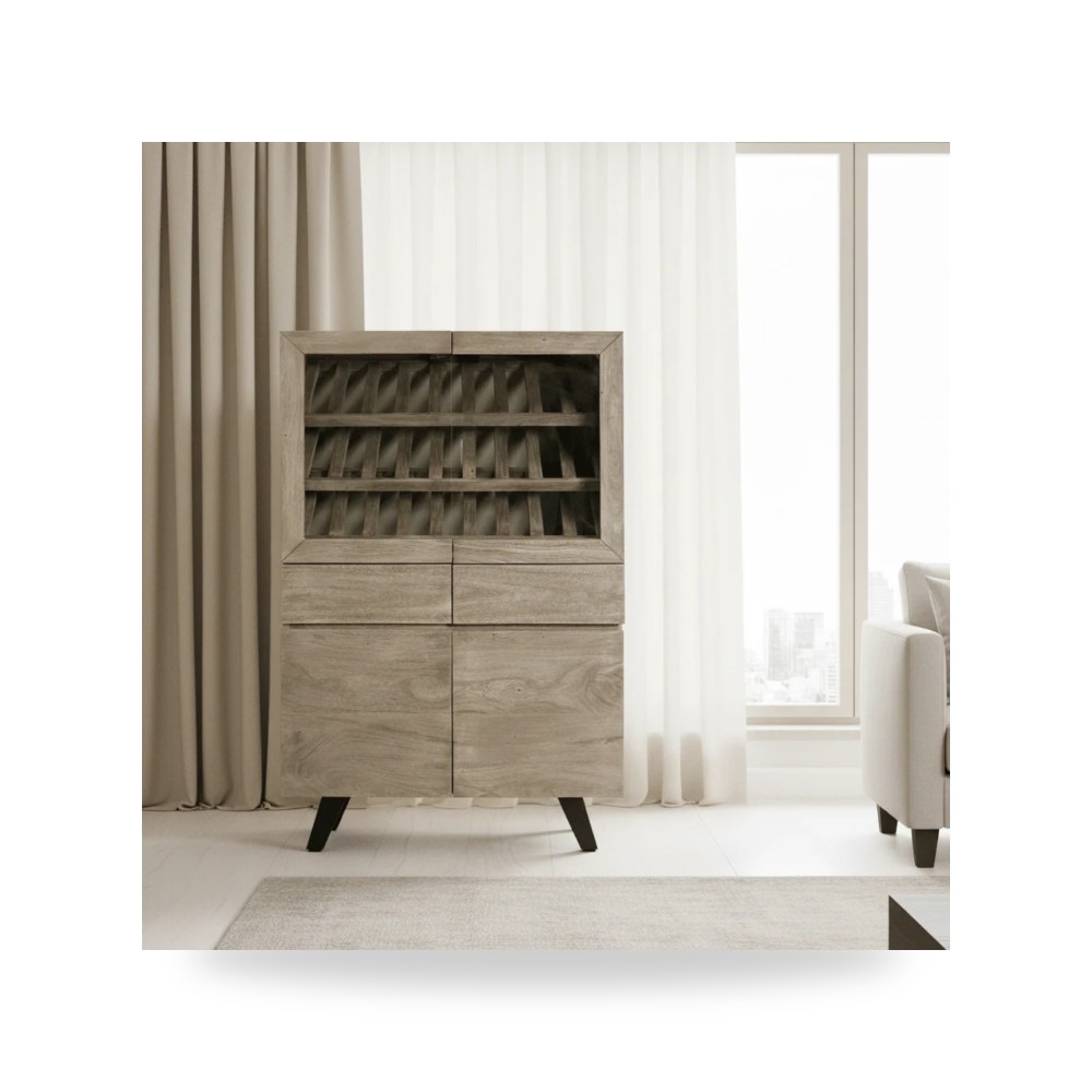 خزانة عرض وتخزين للمشروبات والضيافة Wine Display Hooker Furniture