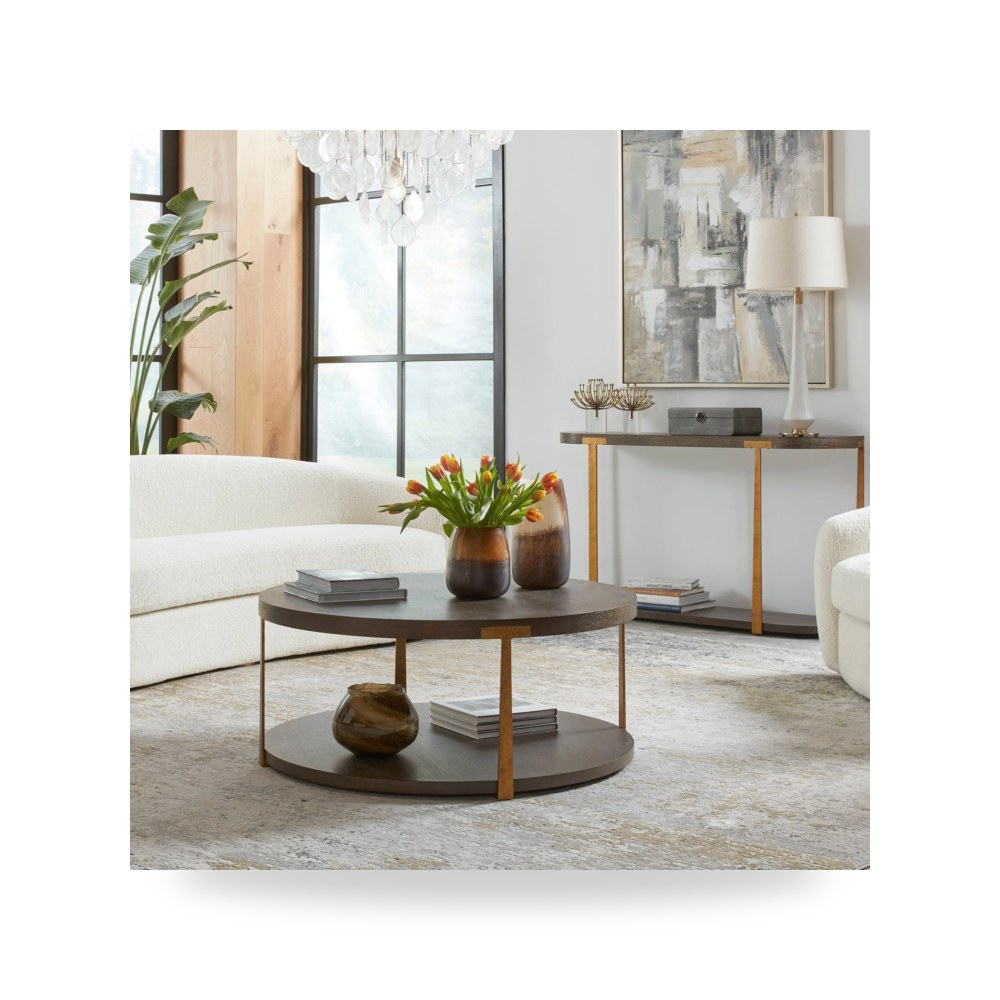 طاولة قهوة لغرفة المعيشة Palisade Round Wood أترموست Uttermost