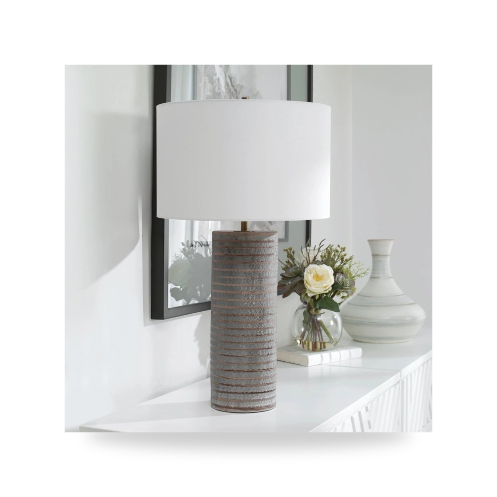 مصباح طاولة رمادي أترموست Uttermost Monolith