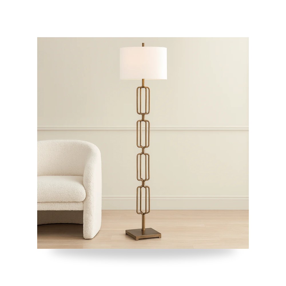 مصابيح إضاءة ديكورية - مصباح أرضي ذهبي Uttermost Link - طراز 30148-UTT - مقاس 170.18cm