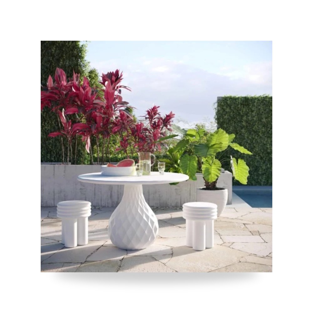 طاولة طعام عاجي Tulum Concrete توف فيرنتشر TOV Furniture