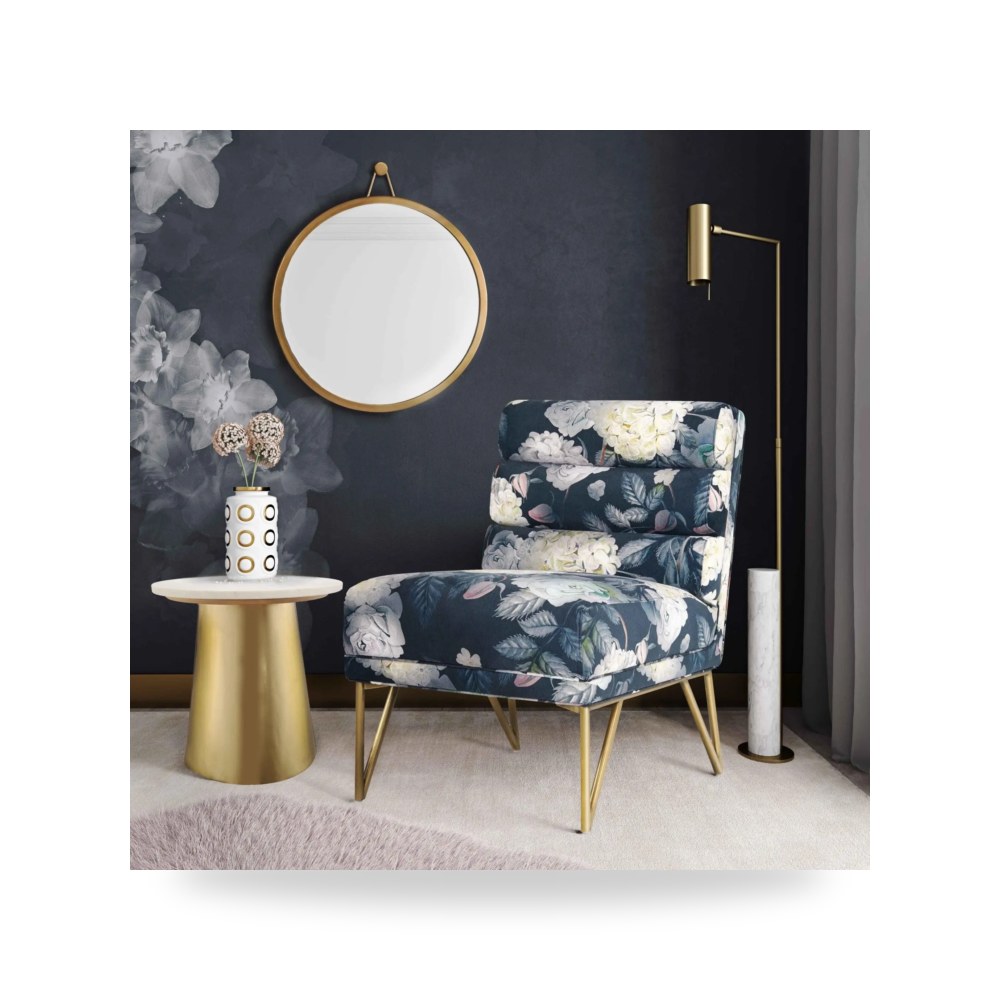 كرسي جلوس بتصميم أنيق - كرسي قطيفة Kelly Floral TOV - من TOV Furniture - طراز TOV-S6334