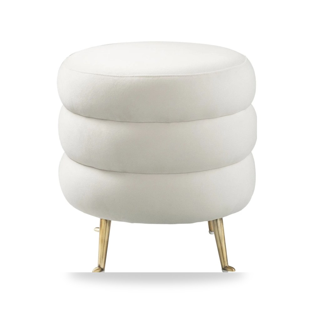 بوف ومسند قدم عثماني - بوف قطيفة كريمي TOV معتمد - من TOV Furniture - طراز TOV-OC6180