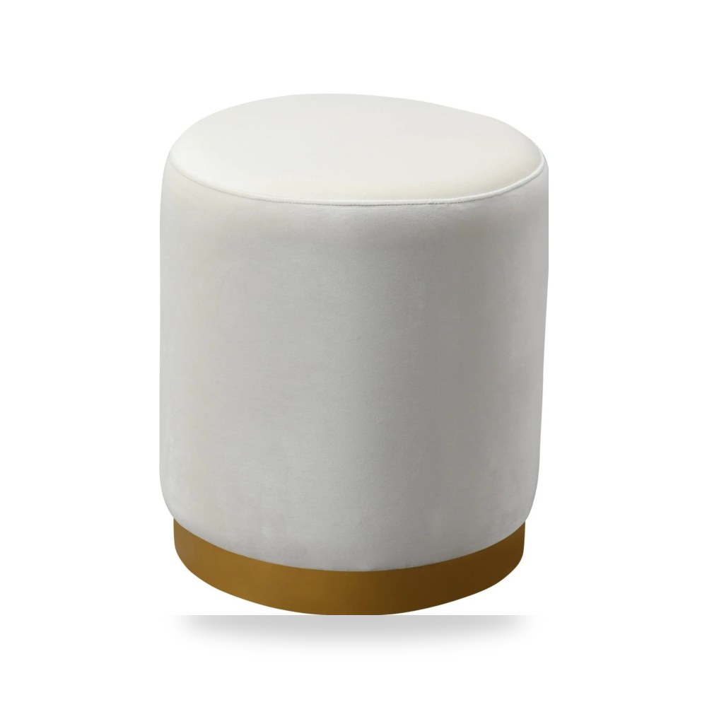 بوف ومسند قدم عثماني - بوف قطيفة كريمي Opal Base TOV - من TOV Furniture - طراز TOV-OC6156