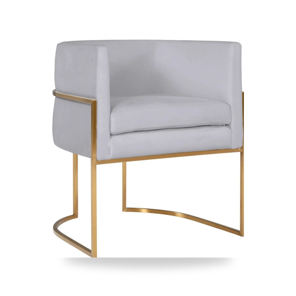 كرسي طعام فاخر - كرسي طعام قطيفة رمادي Giselle Leg TOV - من TOV Furniture - طراز TOV-D6301