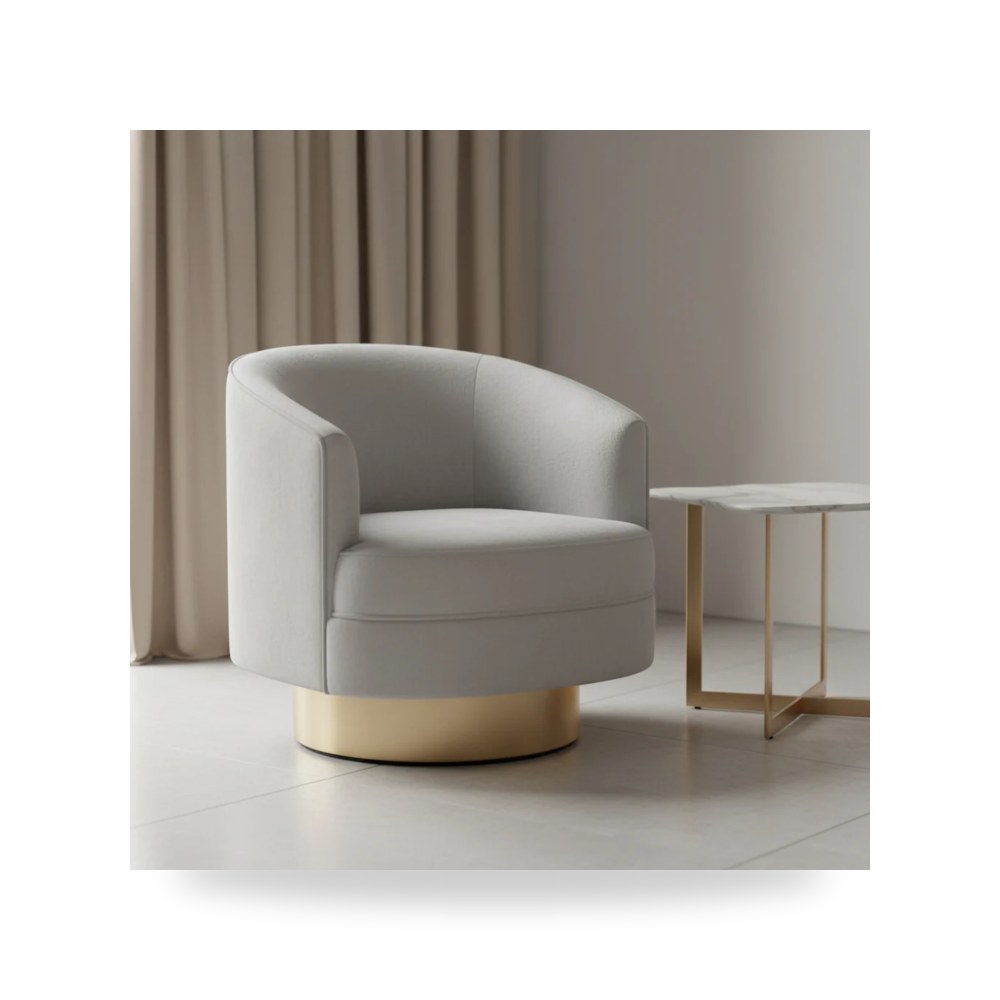 كرسي جلوس بتصميم أنيق - كرسي قطيفة رمادي Stella Swivel TOV - من TOV Furniture