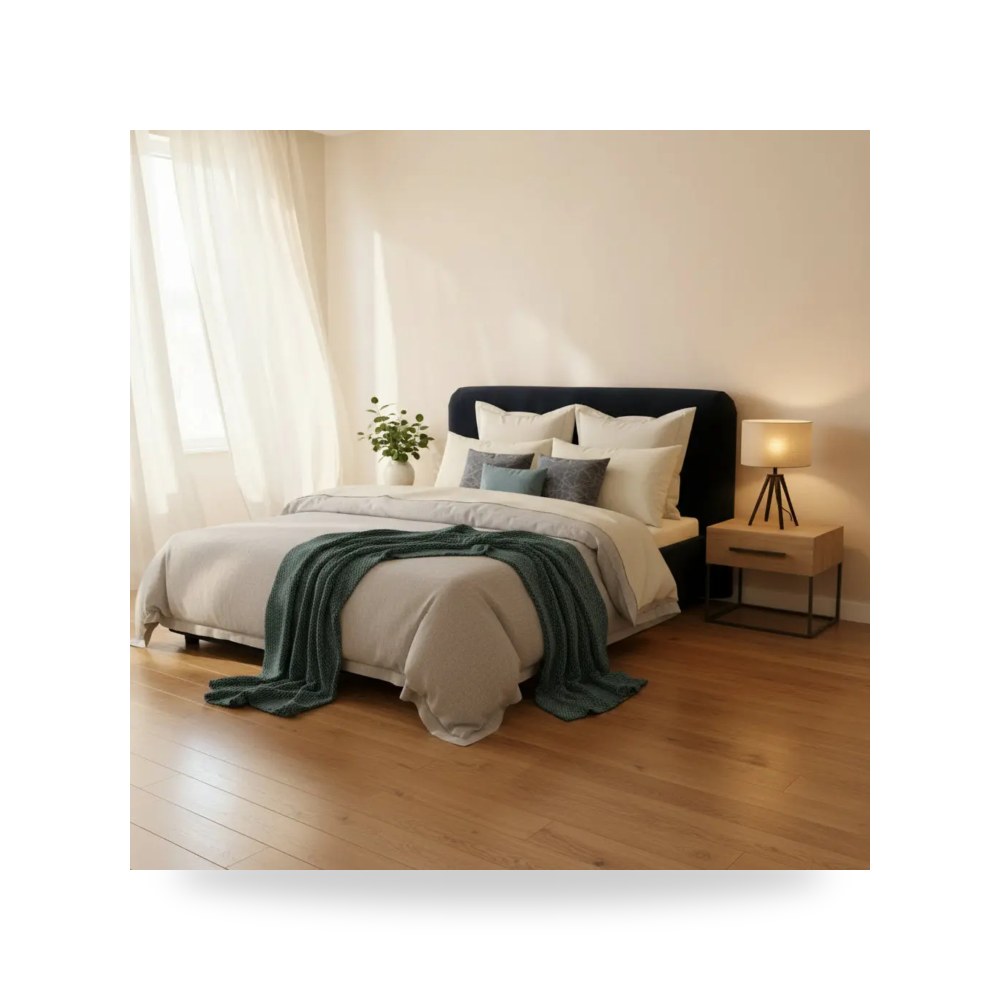 سرير نوم فاخر - سرير قطيفة أزرق Samara Queen Moes - من Moe's Home - طراز RN-1125-26