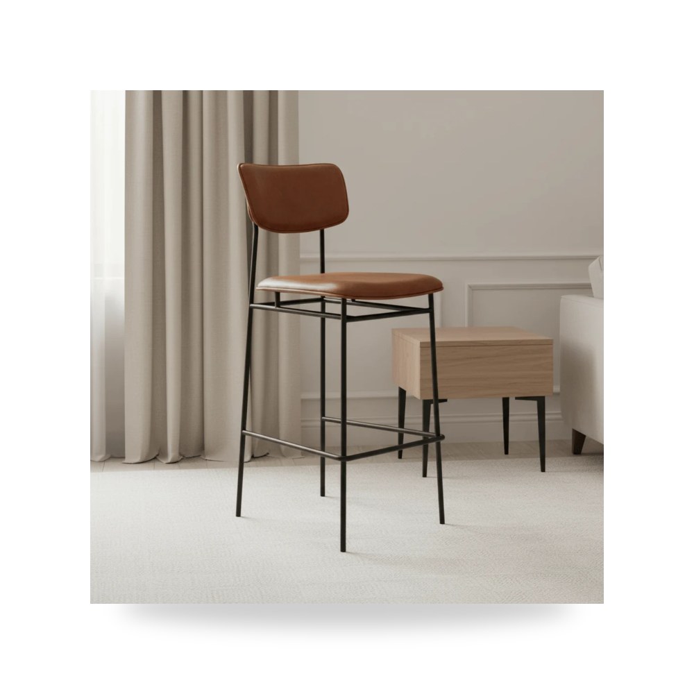 كراسي ومقاعد فاخرة - Sailor Barstool Brown - من Moe's Home - طراز EQ-1014-03