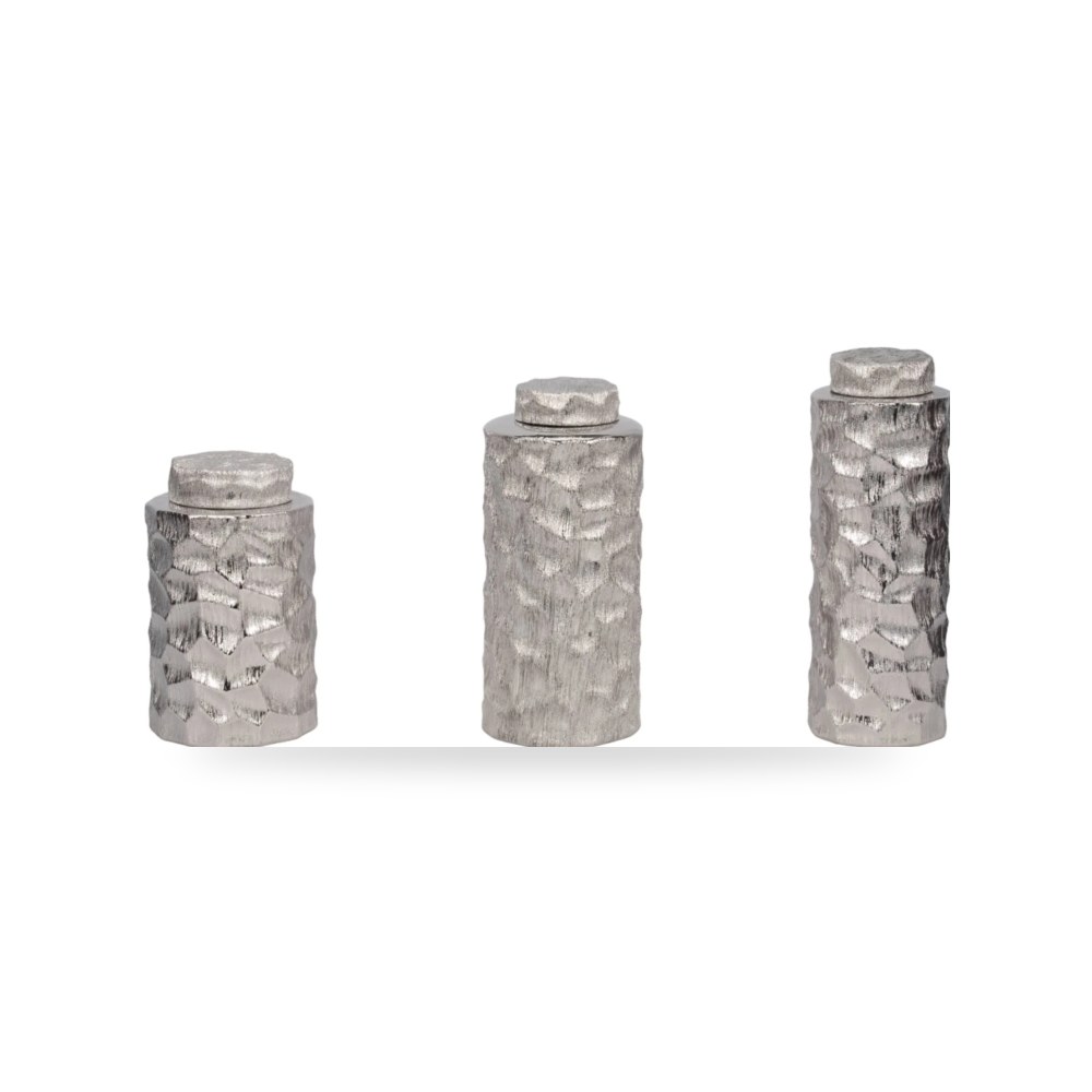 سيراميك فضي S - 3 Anita Jars سيجبروك هوم Sagebrook Home موديل EV20512