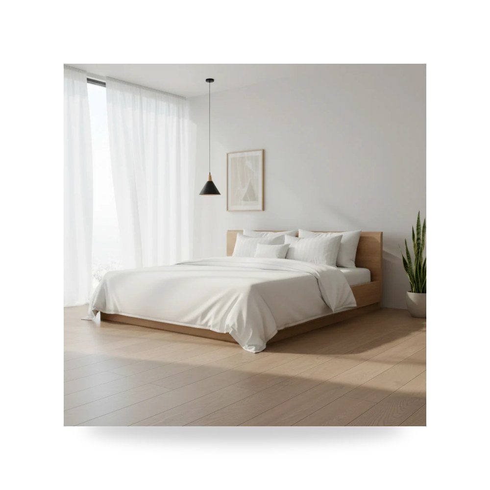 سرير نوم فاخر - سرير بلوط Round Off Moes معتمد - من Moe's Home - طراز YR-1006-21