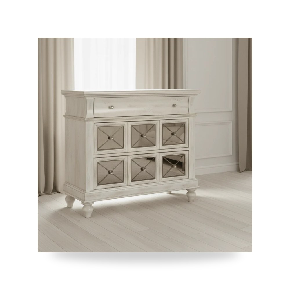 وحدة أدراج وكومودينة غرف نوم - Beveled Diamond Mirror Accent Chest - من Hooker Furniture