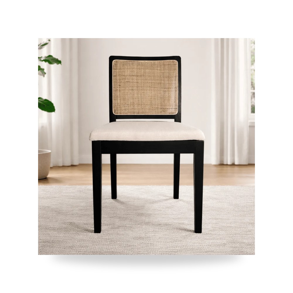 كرسي طعام فاخر - كرسي طعام أسود Orville Black M2 Moes - من Moe's Home - طراز FG-1023-02