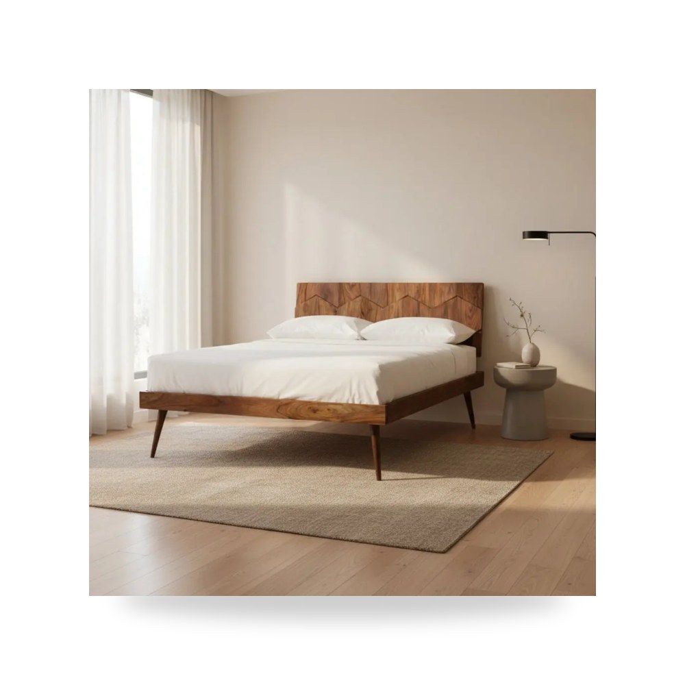 سرير نوم فاخر - سرير بني O2 Queen Moes معتمد - من Moe's Home - طراز BZ-1021-24