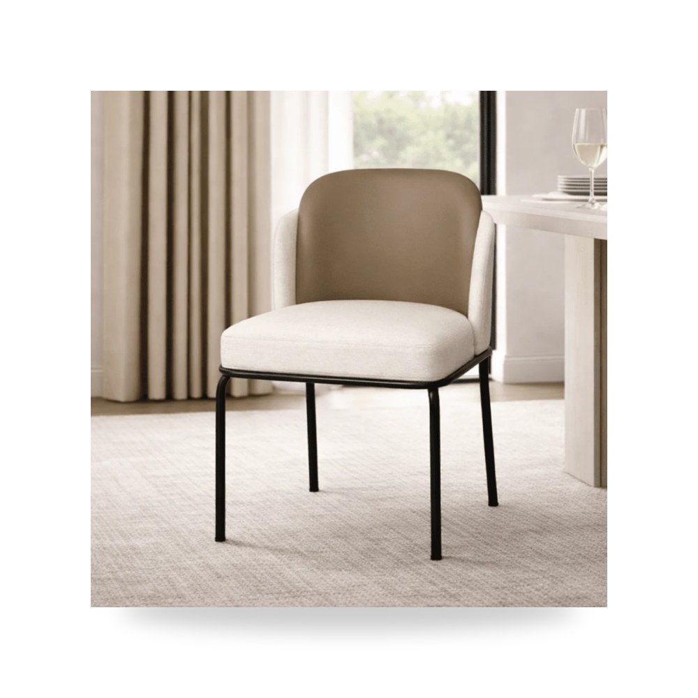 كرسي طعام فاخر - Matte Black Dining Chair - من - طراز HTY-92-SC