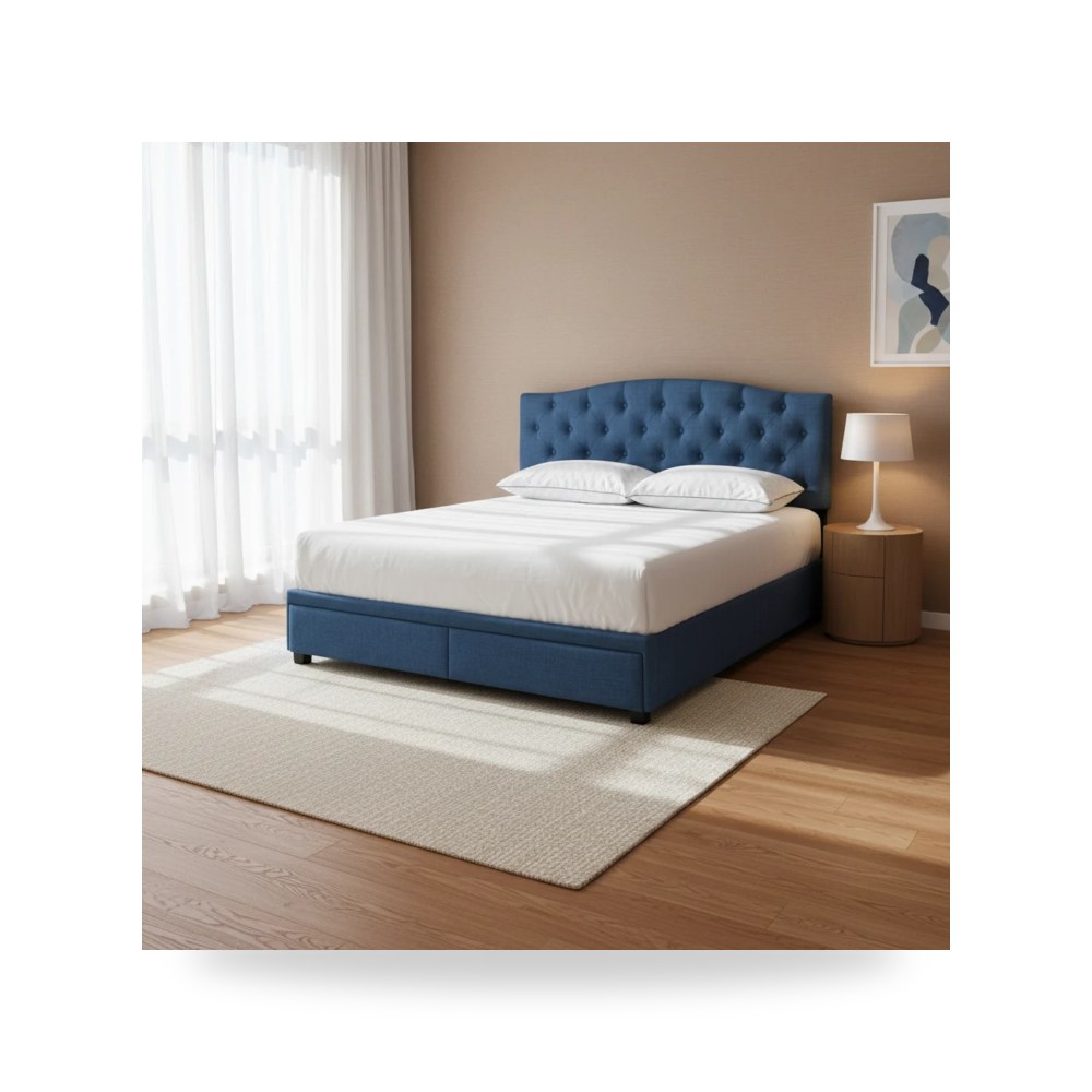 سرير نوم فاخر - Casual Traditional Upholstered Headboard Bed Blue - من Hooker Furniture