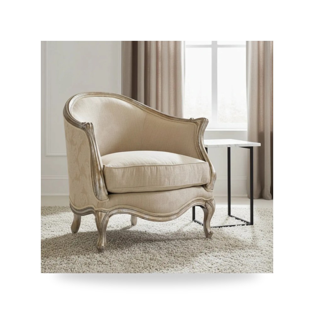 كرسي جلوس بتصميم أنيق - كرسي ذهبي Caracole معتمد - طراز UPH-CHAWOO-55P