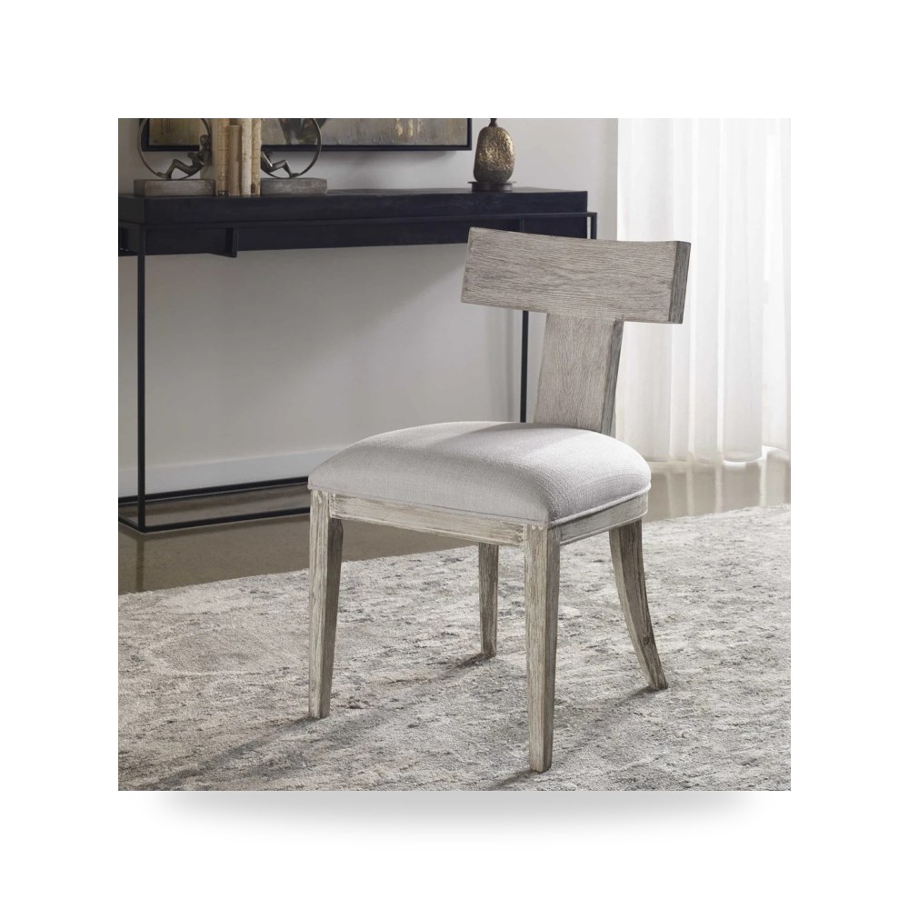 كرسي جلوس بتصميم أنيق - كرسي أبيض Idris Armless Uttermost - طراز 23594-UTT