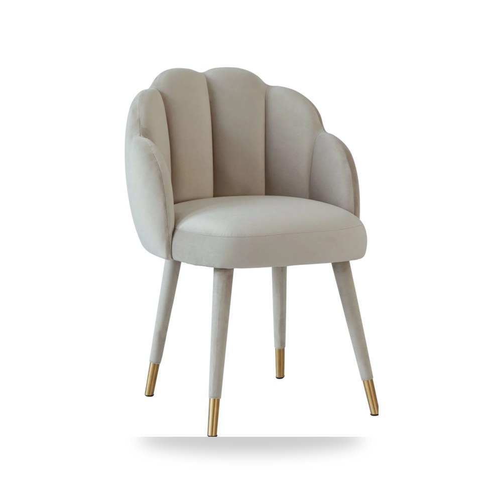كرسي طعام فاخر - كرسي طعام قطيفة رمادي Gardenia TOV - من TOV Furniture - طراز TOV-D68136