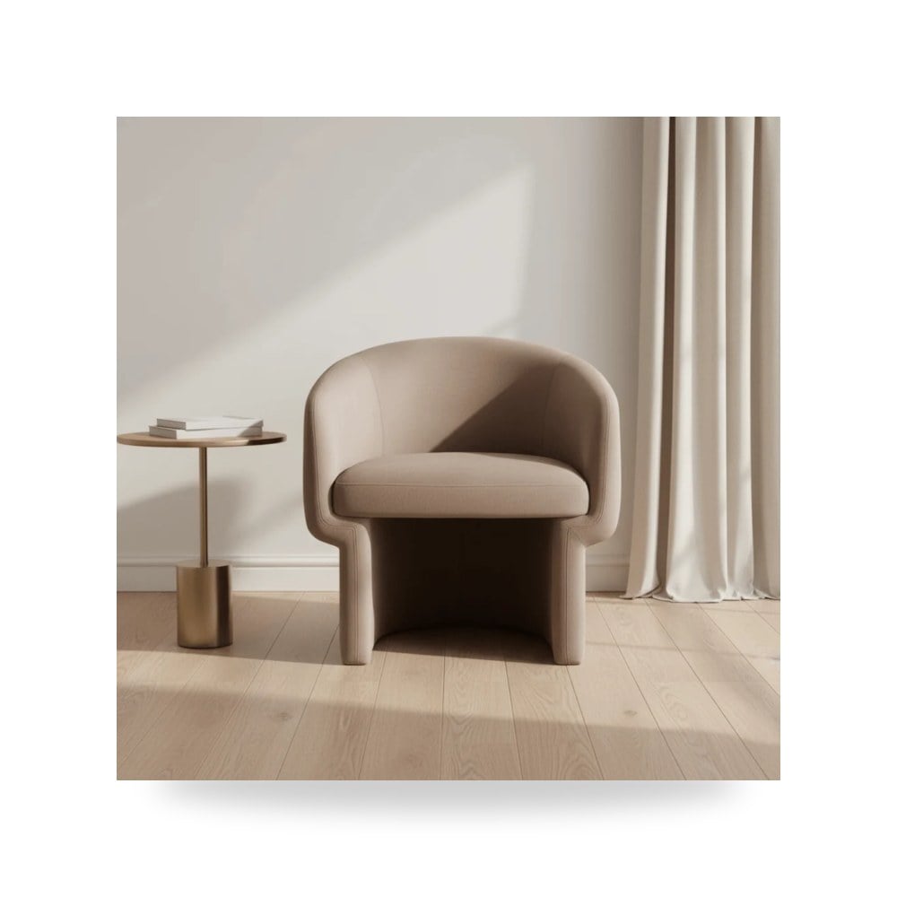 كرسي جلوس بتصميم أنيق - Franco Chair Muted Camel Velvet - من Moe's Home - طراز JM-1005-21