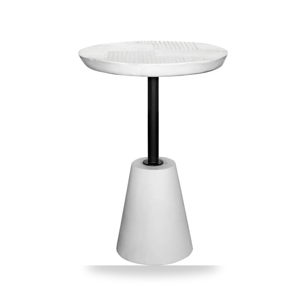طاولة جانبية أبيض Foundation Outdoor Moes موديل BQ-1046-18 Moe's Home