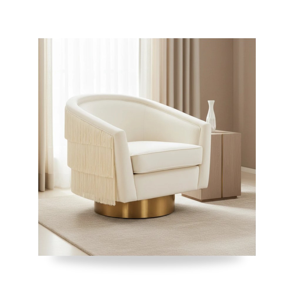 كرسي جلوس بتصميم أنيق - كرسي كريمي Flapper Swivel TOV - من TOV Furniture - طراز tov-S44194