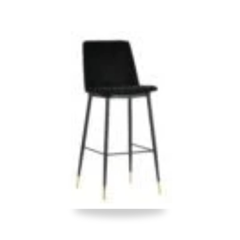 كرسي جلوس بتصميم أنيق - كرسي قطيفة أسود Evora Counter TOV - من TOV Furniture