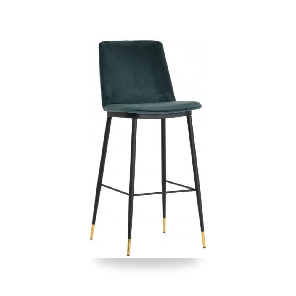 كرسي جلوس بتصميم أنيق - كرسي قطيفة أخضر Evora Counter TOV - من TOV Furniture
