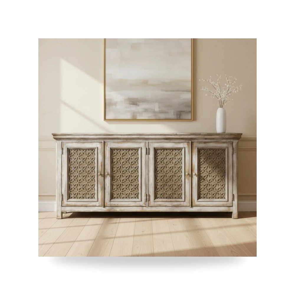 بوف ومسند قدم عثماني - بوفيه كونسول أحمر Hooker موديل 638 85236 - من Hooker Furniture