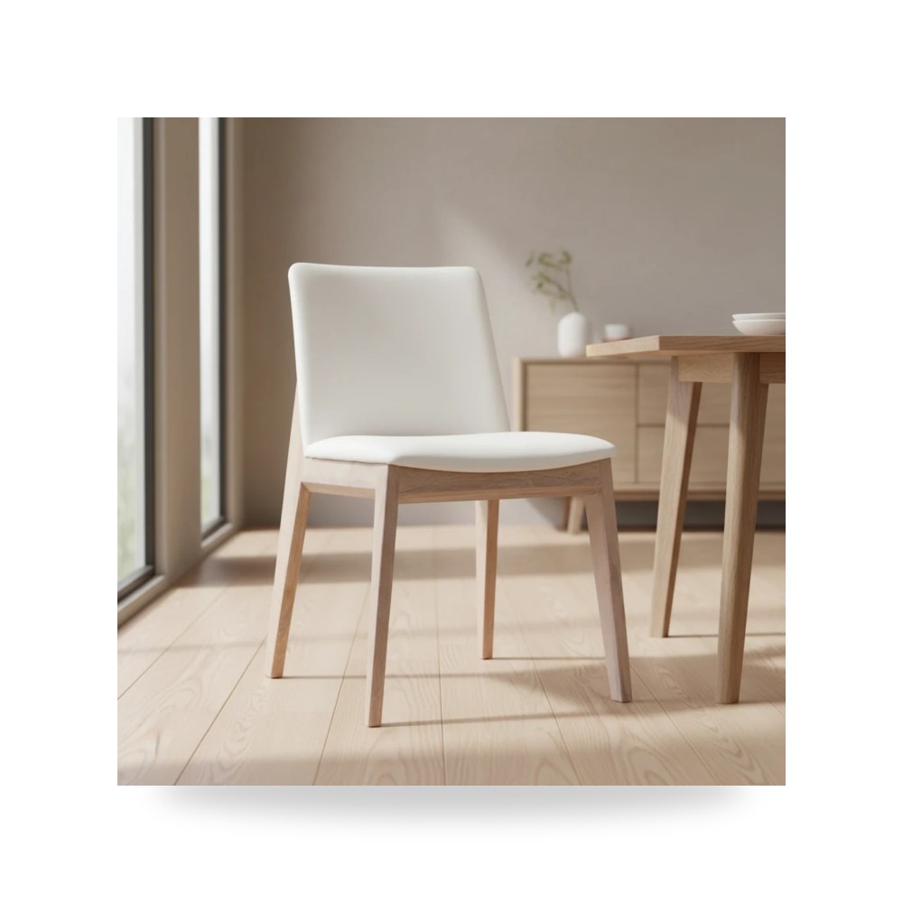 كرسي طعام فاخر - كرسي طعام بلوط أبيض Deco Pvc M2 Moes - من Moe's Home - طراز BC-1086-05